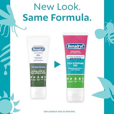 Benadryl Extra Strength Anti Itch Relief Gel, 2% Diphenhydramine HCl, Relief from Insect Bites, Sunburn & More, Great for Camping Essentials, 3.5 fl oz - Image 2