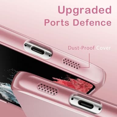 Amzfield Magnetic for Samsung Galaxy S23 Plus Case for Women Men Girls [Compatible with MagSafe] [Camera Lens Protector] Matte Cute Slim Soft Silicone Bumper Shockproof Metallic Phone Case, Pink - Image 7