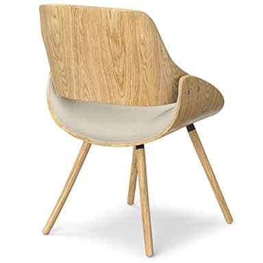 SIMPLIHOME Malden Dining Chair in Light Wood, Natural Linen Look Fabric, 22.8" W x 20.9" D x 30.9" H, Mid-Century Modern Style for Dining Room - Image 6