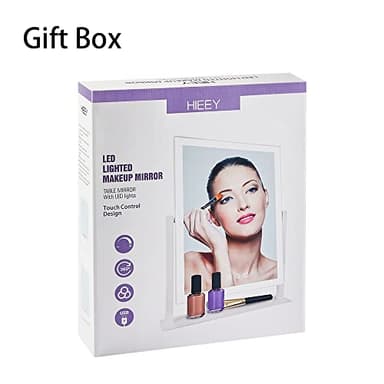 HIEEY Lighted Makeup Mirror, Hollywood Vanity Mirror with Lights, Three Color Lighting Modes, and 5X Magnification Mirror, Smart Touch Control, 360°Rotation (14.1in,White,Gift Box) - Image 6