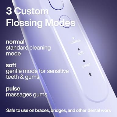 AquaSonic Icon Water Flosser for Teeth – Cordless Rechargeable Oral Irrigator – Waterproof, Portable Dental Cleaning with Jet Tip – Braces Home Travel - Lilac - Image 3