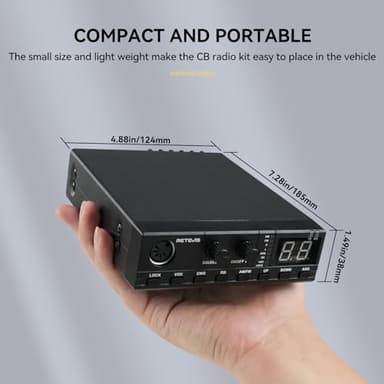 Retevis MB2 AM/FM Professional CB Radio, 40 Channels Mini Radio, Easy to Operate, Squelch Knob ASQ, VOX, Auto-Scan, CB Mobile Radio for Truckers, Black - Image 8