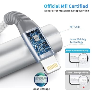 4Pack [Apple MFi Certified] Charger Lightning to USB Charging Cable Cord Compatible iPhone 14/13/12/11 Pro/11/XS MAX/XR/8/7/6s Plus,iPad Pro/Air/Mini,iPod Touch - Image 2