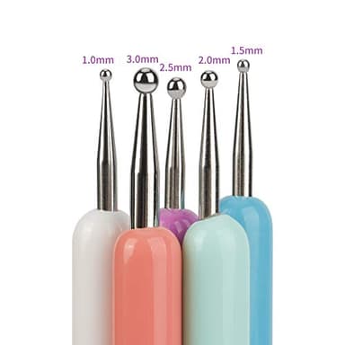 5 Pcs Pattern Tracing Stylus, Ball Embossing Stylus for Transfer Paper, Tracing Tools for Drawing, Embossing Tools for Paper, Art Dotting Tools for Nail Art, Ball Tip Clay Tools Sculpting Stylus - Image 4