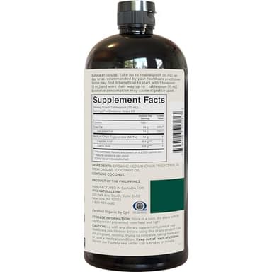 Viva Naturals Organic MCT Oil 32 fl oz - Best MCT Oil Organic for Coffee, MCT Coconut Oil Supports Energy & Mental Clarity, USDA Organic, Non-GMO, Paleo & Keto Certified, MCT Wellness - Image 9