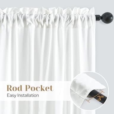 HOMEIDEAS Non-See-Through White Privacy Sheer Curtains 52 X 84 Inches Long 2 Panels Sheer Curtains Light Filtering Window Curtains Drapes for Bedroom Living Room - Image 5