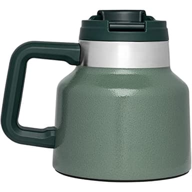 Stanley Tough-To-Tip Admiral's Mug 20 oz | Twist-on Flip Open Lid | Wide Body with Non-Skid Rubber Base | Insulated Stainless Steel Coffee Cup | BPA-Free | Hammertone Green - Image 2