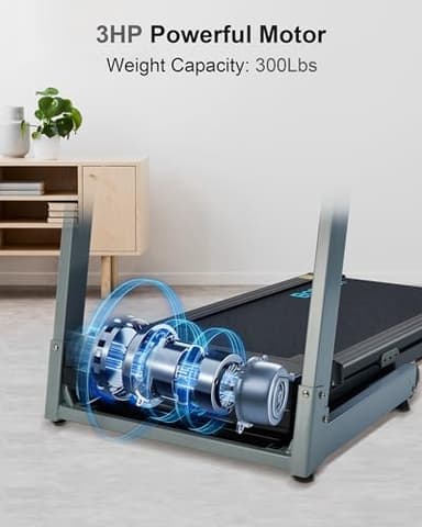 BORGUSI Auto Incline Treadmill with 300 LBS Capacity, 3HP Folding Electric Treadmills for Home, Running Machine with 17.5 Wide Belt, Shock Absorption, 8.5 MPH Speed, Preset Programs, Bluetooth Speaker - Image 4