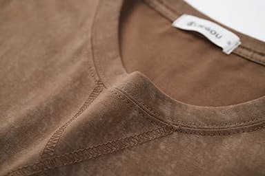 KLIEGOU Men's T-Shirts - Elasticity Cotton Crew Neck Tees 2166 Khaki XL - Image 7