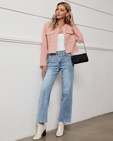 GRAPENT Women's High Waisted Tummy Control Casual Pants - Ice Blue, XS/X-Small (0/2) - Image 4