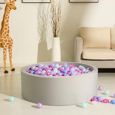 Star Ball Pit Balls for Ball Pit, Crush-Proof BPA Free Colorful Play Plastic Balls for Kids Toddler Christmas Party Decor Giant Friendship Bracelet Banner, Pearl Mermaid Blue,50pcs 2.15inch Balls - Image 7