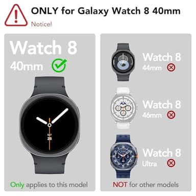 SPGUARD 4 Pack for Samsung Galaxy Watch 8 Screen Protector 40mm Tempered Glass Clear Film Anti Scratch Bubble Free Compatible with Galaxy Watch8 40mm(NOT for Others Models) - Image 2