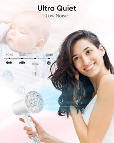 CONFU Hair Dryer, 110000 RPM Fast Drying Blow Dryer with Magnetic Diffuser and Concentrator, Professional Lightweight Ionic Hair Dryer for Women and Men - Image 4