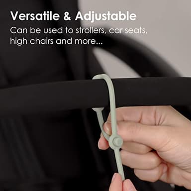 Andy Bear Toy Straps for Baby Toy Safety Straps Silicone High Chair Toys Straps Toddler Bottle Straps for Strollers, High Chair, Cribs, Car Seat, Stroller Accessories, Baby Pacifier Clip-Sage - Image 5