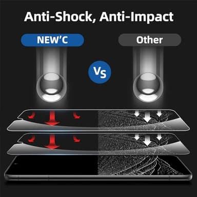NEW'C 3 Pack Designed for Samsung Galaxy S23 Screen Protector Tempered Glass, Anti Scratch, Bubble Free, Ultra Resistant - Image 7
