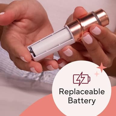 Finishing Touch Flawless Facial Hair Remover for Women, Rose Gold Electric Face Razor with LED Light, Recyclable Packaging - Image 9
