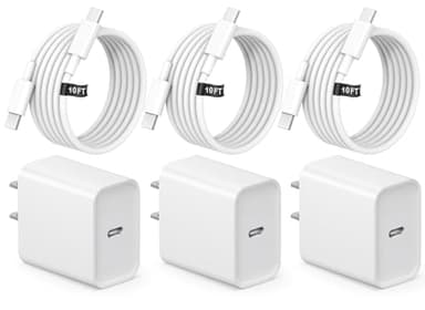 iPhone 17 16 15 Fast Charging 10FT Long USB C Charger Type C Charger 3 Pack Fast Charger USB C for iPhone 17/17 Plus/17 Pro/17 Pro Max/16/16 Plus/16 Pro/16 Pro Max/15/15 Pro Max,iPad Pro,Samsung - Image 1