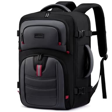 LOVEVOOK Backpack Men - 18inch Travel laptop backpack 45L Large Carry On Backpack Personal Item Size, Airline Approved waterproof backpack with 3 Packing Cubes,Black&Gray - Image 1
