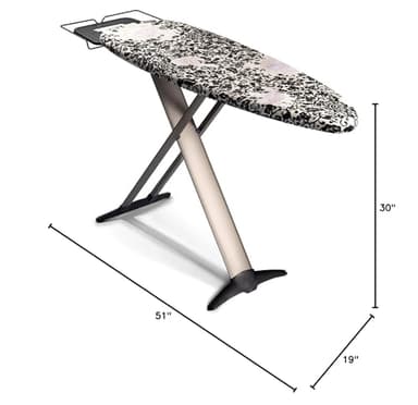 Bartnelli Pro Luxury Ironing Board - Extra Wide 62x19” Steam Iron Rest, Adjustable Height, T-Leg Foldable, European Made - Image 7