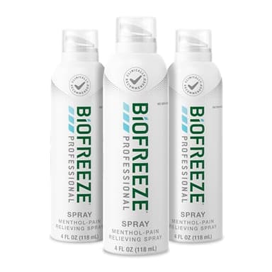 Biofreeze Professional Pain Relief Spray for Knee, Neck, Hip, Joint, Shoulder, & Simple Backache, Arthritis Pain Reliever, Sore Muscle Relief, Colorless Menthol Spray 4 Fl Oz (Pack of 3) - Image 1