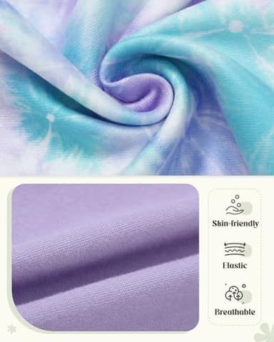 YUEMION Toddler Girl Clothes, 2Pcs Baby Girl Summer Outfits Sleeveless Bow Knot Tank Shirts Tops + Shorts Clothing Sets(Tie-dye pattern + Light purple, 2-3T) - Image 8