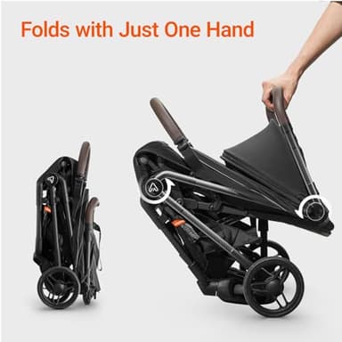 MAMAZING Lightweight Baby Travel Stroller with Carbon Fiber Frame, Compact & Airplane-Friendly, One-Handed Folding Design, 11.6 lbs, Perfect for Toddlers, Jet - Image 6