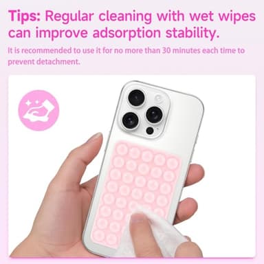 Yojaro Silicone Suction Phone Case Mount, Non Slip Suction Cup Phone Mount, Phone Accessories Holder for Selfies and Videos, Silicon Adhesive Phone Stand Sticky for Cell Phone Light Pink - Image 7