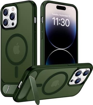 Temdan Magnetic Compatible with iPhone 14 Pro Max Case, [Built-in Invisible Kickstand][Compatible with MagSafe] [Military Grade Shockproof] Slim Translucent Matte Phone Case for iPhone 14 Pro Max 6.7" - Image 1