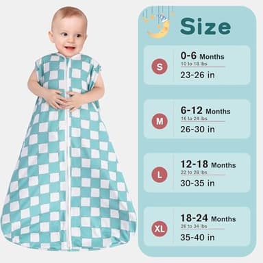 GUNTAIL Baby Sleep Sack 6-12 Months 3 Pack Baby Wearable Blanket 100% Rayon Cotton 2-Way Zipper Toddler Sleeping Sack .Comfy Soft Lightweight TOG 0.3 (Bohemia&Checkered&Blue,) - Image 6