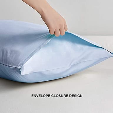 FLXXIE 2 Pack Microfiber King Pillow Cases, 1800 Super Soft Pillowcases with Envelope Closure, Wrinkle, Fade and Stain Resistant Pillow Covers, 20x36, Sky Blue - Image 5
