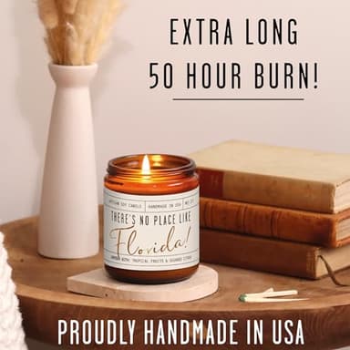 Florida Gifts, Florida Decor for Home - 'There's No Place Like Florida Candle, w/Tropical Fruits & Sugared Citrus I Florida Souvenirs I Florida State Gifts I 9oz Jar, 50Hr Burn, USA Made - Image 7