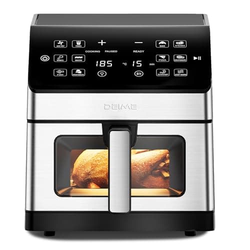DEIME Air Fryer 6.5 QT 12-in-1 Dual heating for 360° Crispy Meals Large Capacity Oven Air Fryers Healthy Cooker with 12 Preset, Visual Cooking Window, Non-Stick Basket - Image 1