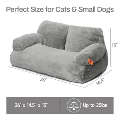 MEWOOFUN Cat Bed for Indoor Cats, Washable Dog Beds for Small Dogs & Cats with Removable Cover, Fluffy Cat Couch with Non-Slip Bottom (Grey, 26.0" L X 19.0" W X 13.0" Th) - Image 7
