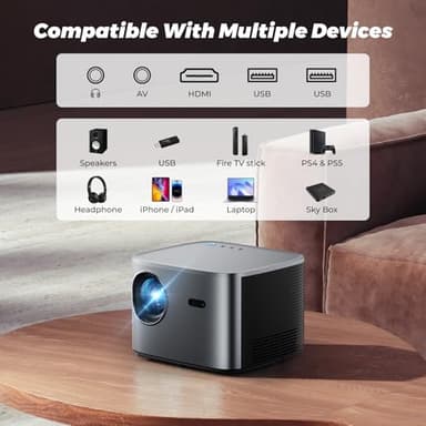 [Auto Focus/Keystone] Groview 4K Projector with WiFi and Bluetooth, 1000 ANSI Movie Projector for Outdoor Use, Proyector with 50-100% Zoom, Compatible with iOS/Android/HDMI/TV Stick - Image 7