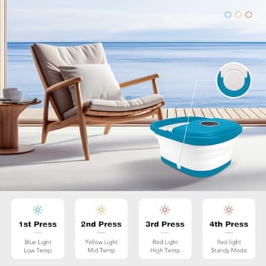 KNQZE Collapsible Foot Spa with Heat, Remote Control, Temperature Control, Bubbles, Pumice Stone, Red Light, Timer, 16 Massage Roller Pedicure Foot Bath Tub Foot Soaker for Relaxation & Stress Relief - Image 7