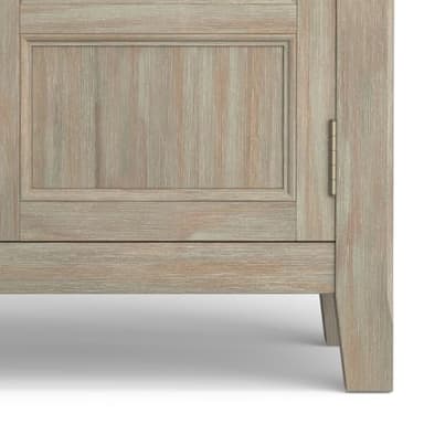 SIMPLIHOME Burlington SOLID WOOD 30 inch Wide Transitional Low Storage Cabinet in Distressed Grey for the Living Room, Entryway and Family Room - Image 8