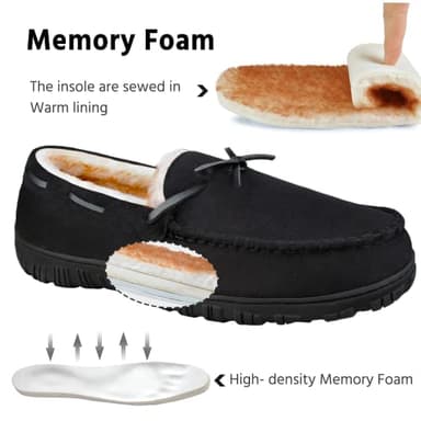 MIXIN Mens Slippers Indoor Outdoor Memory Foam House Shoes Anti-Slip Moccasins Slippers for Men - Image 3