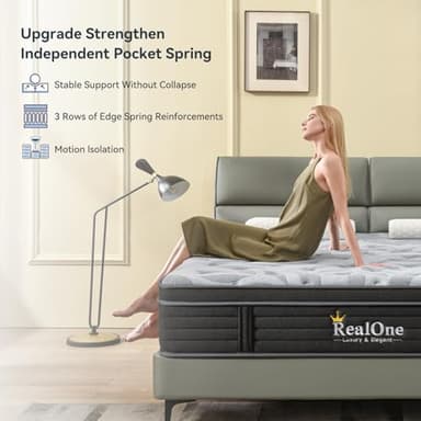 REALONE Queen Mattress – 10 Inch Hybrid Mattress in a Box, Enhanced Individually Pocket Springs, Medium Firm Feel, Pressure Relief & Breathable Comfort, Durable Construction, CertiPUR-US Certified - Image 5
