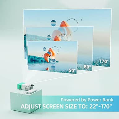 wepvo Projector Mini Portable Outdoor Movie Projectors, LED Pico Video Projector for Home Theater Film Projectors, Compatible with Smartphone/ Tablet/ Laptop/ TV Stick/ PS/ USB - Image 7