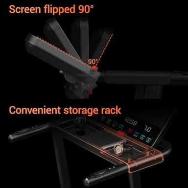 LONTEK Treadmills for Home, 3.0HP Quiet Brushless Folding Treadmill with Heart Rate Sensor, Silicone Damping System, 300lbs Weight Capacity, Holder for Cup&Phone - Image 2