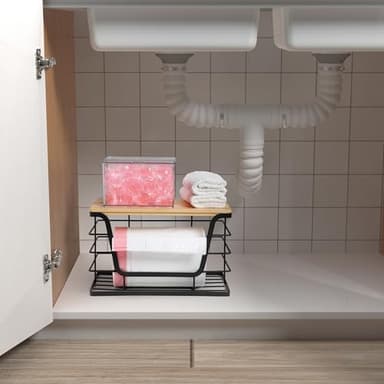 ALOCEO Extra Large Trash Bag Holder Dispenser With Bamboo Top, Wall Mounted Garbage Bag Dispenser Roll Holder for Kitchen Laundry Room Organization - Image 7