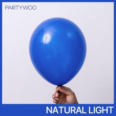 PartyWoo Royal Blue Balloons 100 pcs 12 Inch Matte Dark Blue Latex Balloons for Graduation Independence Day Memorial Day Baseball Baby Shower Gender Reveal Birthday Party Decorations Blue-Y59 - Image 2