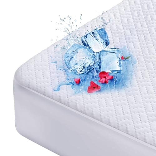 Cooling Waterproof Mattress Protector King Size, Mattress Cover 3D Air Fabric Mattress Pad Cover Smooth Soft Breathable Noiseless, 8''-21'' Deep Pocket - Image 1