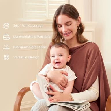 Momcozy Nursing Cover for Breastfeeding, Soft Privacy Poncho, Multi-Use Nursing Shawl, Portable Breast Feeding Covers for Women, Includes Laundry Bag (Rose Taupe) - Image 5