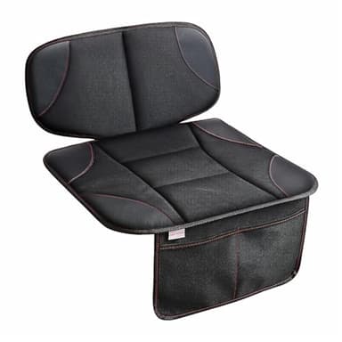 Siivton Kids Booster Seat Protector Mat, Thick, Anti-Slip, Waterproof, with Mesh Pockets for Toys & Snacks, Fits Most Cars, Black - 2 Pack - Image 1