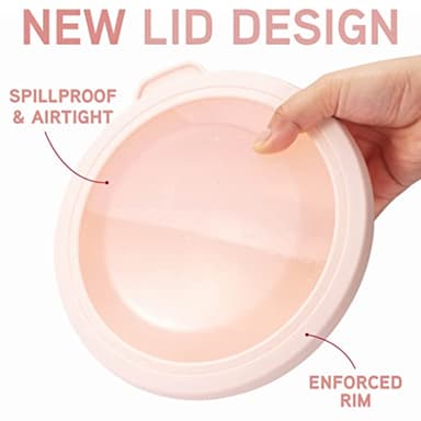 COOK WITH COLOR Mixing Bowls with TPR Lids - 12 Piece Plastic Nesting Bowls Set includes 6 Prep Bowls and 6 Lids, Microwave Safe (Rose) - Image 2