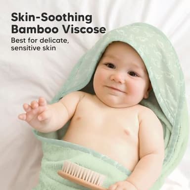 KeaBabies Hooded Baby Towel for Newborn - Viscose Derived from Bamboo Large Baby Bath Towels with Hood for Boys, Girls, Toddler, Extra Absorbent & Soft Newborn Bath Essentials (Dinos) - Image 3