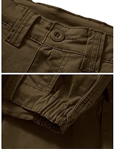 Women's Cotton Casual Military Army Cargo Combat Work Pants with 8 Pocket Brown US 12 - Image 3