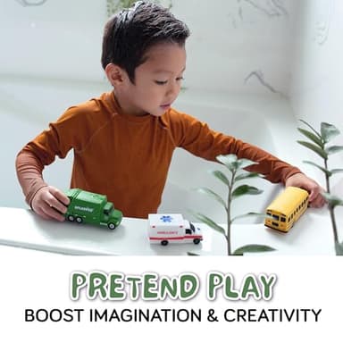 SplashEZ Mold Free Car Bath Toys for Kids | Toddler Bath Toys with No Hole for Water | Vehicles Set Ideal Size for Little Hands | Safe, Durable for Endless Tub Fun | Great for Boys & Girls Ages 0+ - Image 5