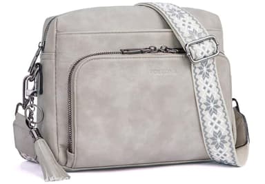 POIUGOYA Crossbody Purses for Women Trendy,Vegan Leather Medium Crossbody Bag,Women's Crossbody Travel Purse Built in Wallet - Image 1